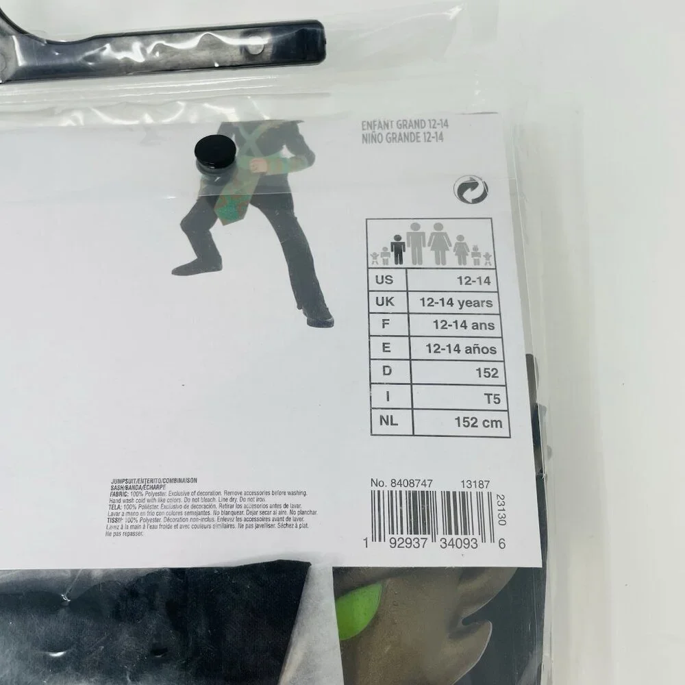 Dragon Ninja Youth Child Boys Size Large 12-14 Halloween Dress Up Costume Black - Picture 8 of 8